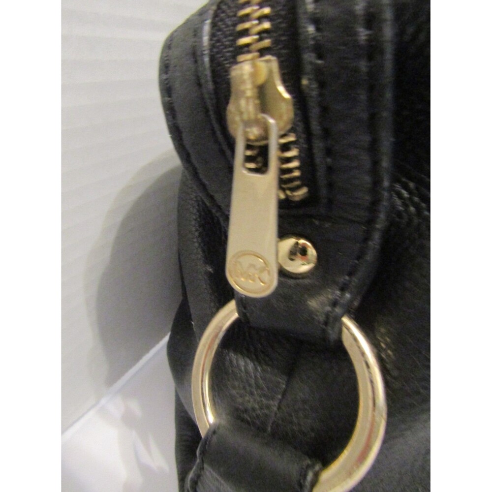 Michael Kors Satchel Bag Fulton Black Pebbled Leather Shoulder Bag Purse - Picture 6 of 12